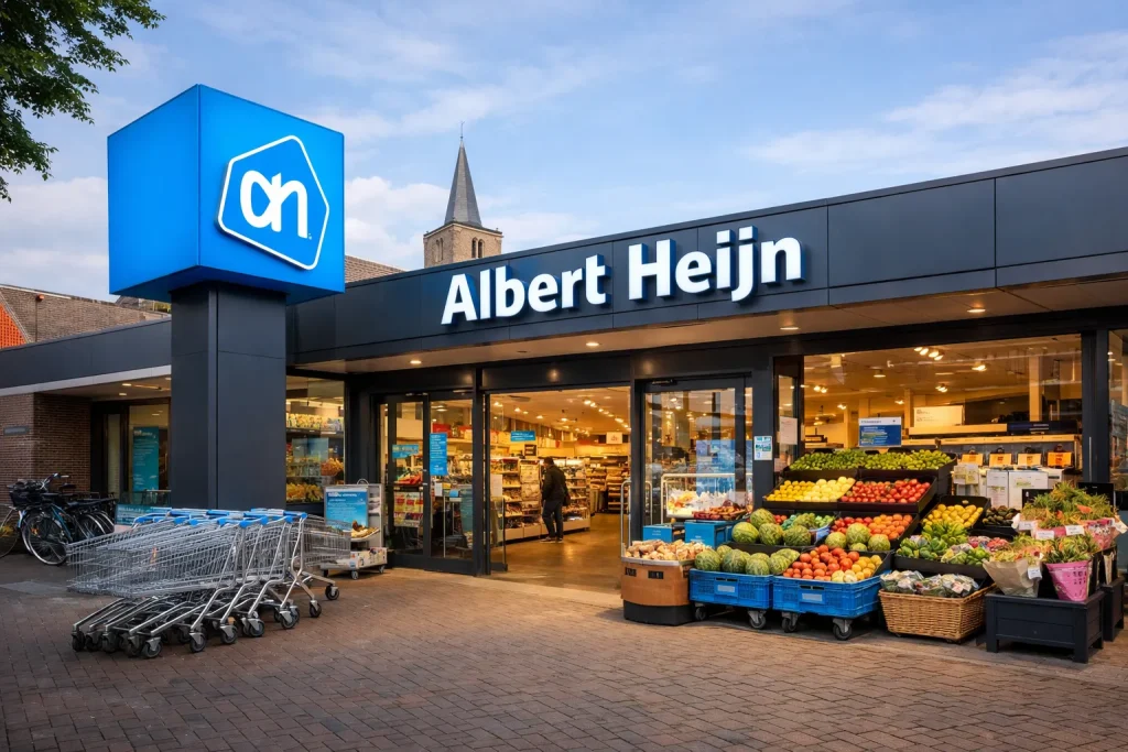 Albert Heijn supermarkt ingang in Oldenzaal